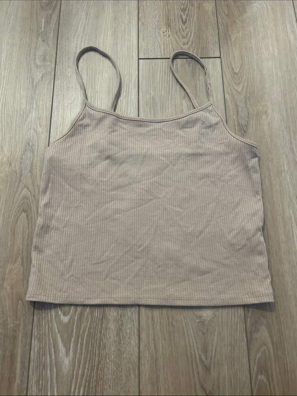 American Eagle Outfitters Ribbed Spaghetti Strap Tank - Taupe
